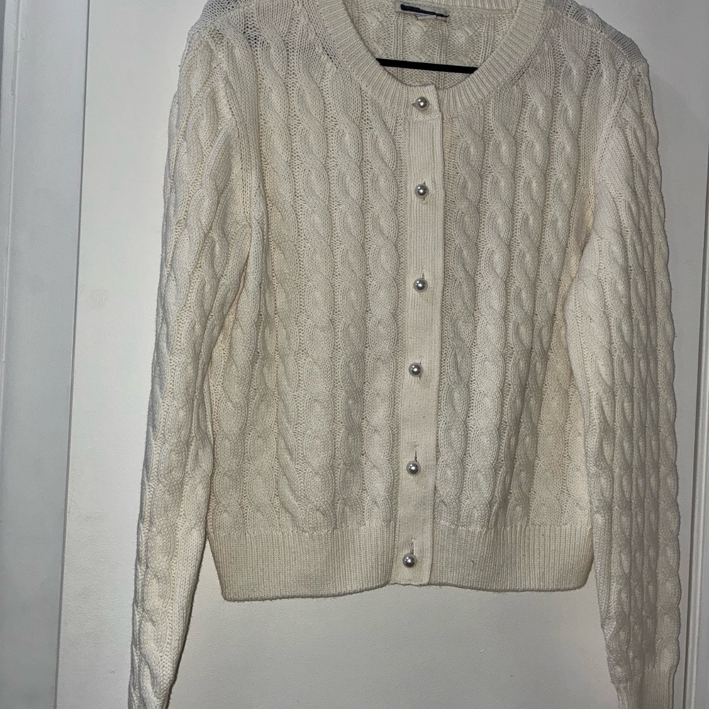 Cato Cream Button-Up Cardigan - Picture 2 of 5